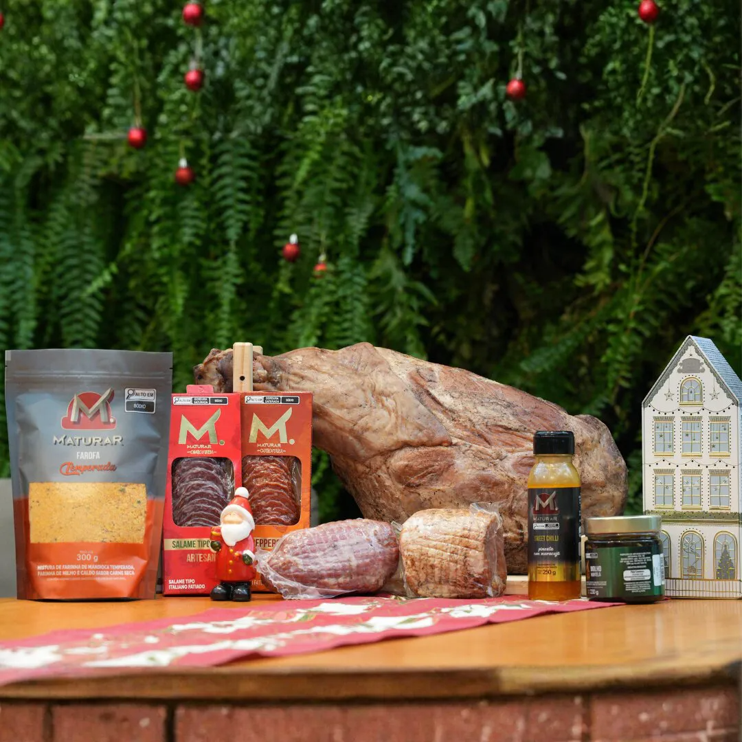 Cesta de Natal completa Maturar com presunto e embutidos